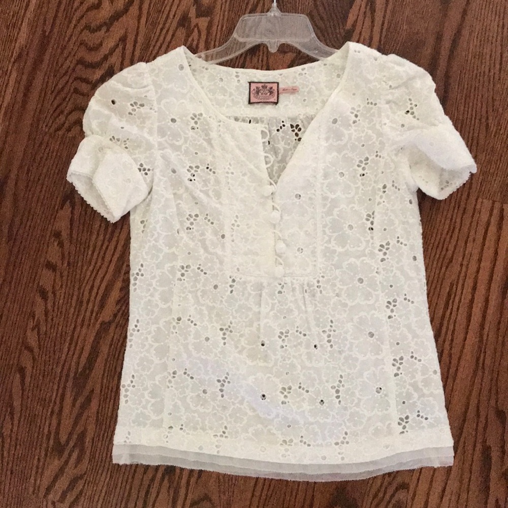 White lace Juicy Couture blouse